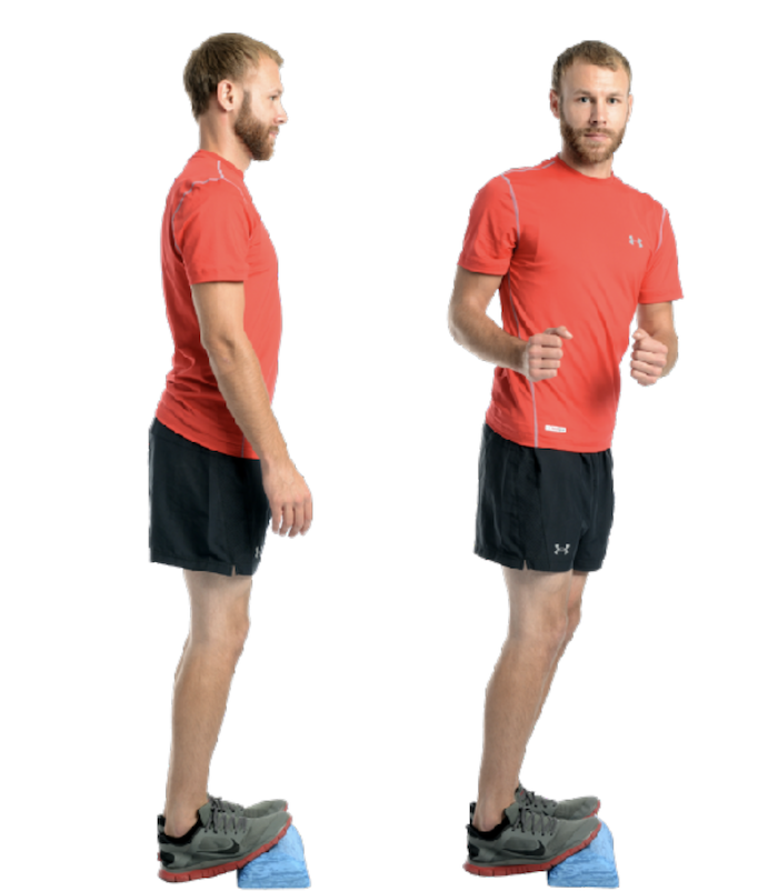 Man demonstrating exercises on towel for balance training.